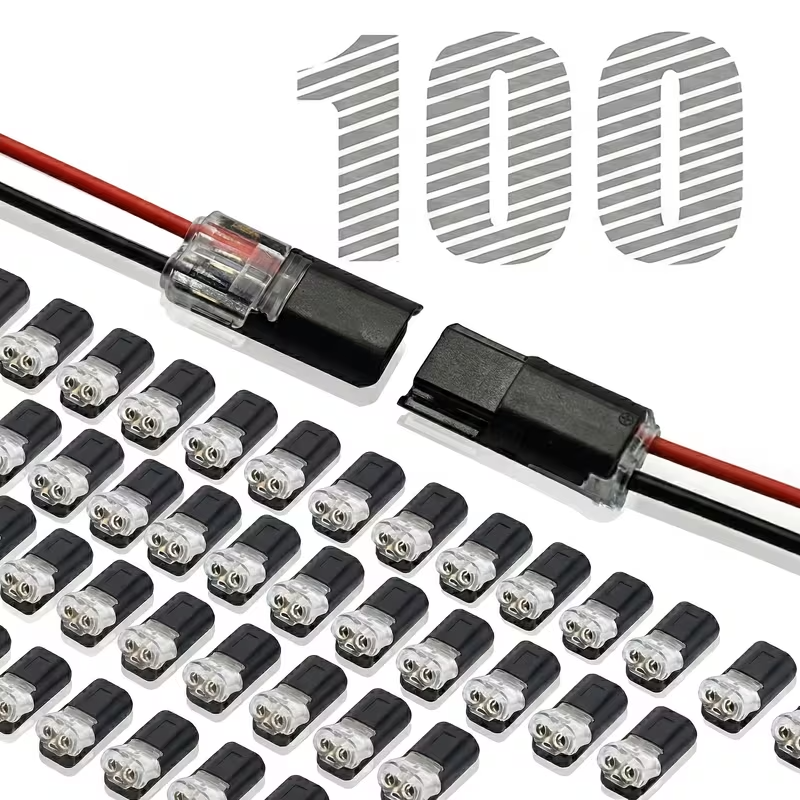 LGRD Plug-In Low Voltage Wire Connectors, No Wire Stripping 2-Wire Quick Disconnect Electrical Connectors for 16-18 AWG, Fast And Secure Connection for Automotive, LED Lights