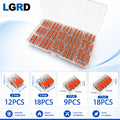 LGRD 57PCS Corrosion Resistant Lever Wire Connectors, 2/3/4/5 Pole Durable Splicing Terminals with Storage Case