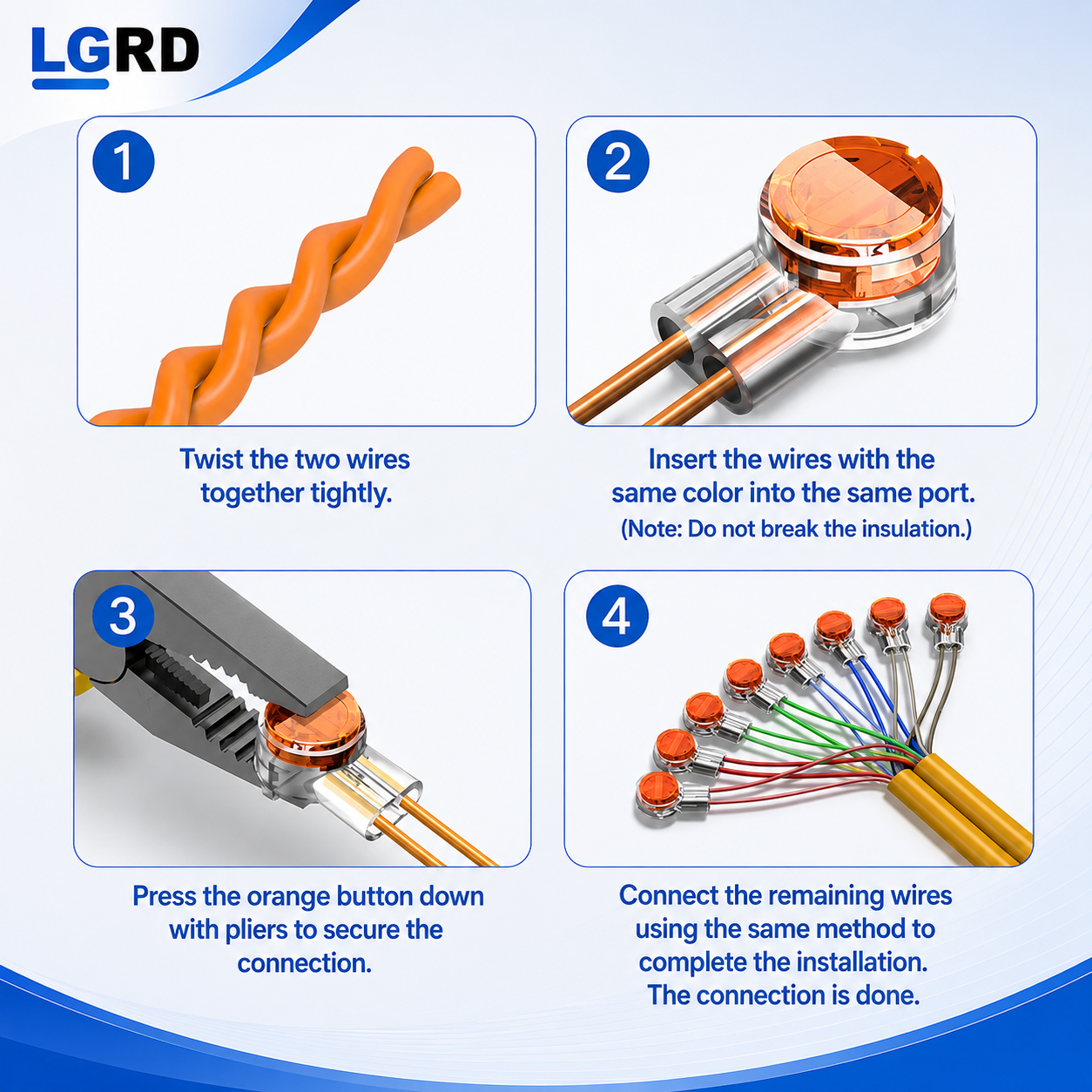 LGRD K2 Insulated Wire Connectors, 27PCS & 57PCS Crimp Splicing Terminals, Reliable Compact for Automotive Wiring Home Telephone Network Cable Repair
