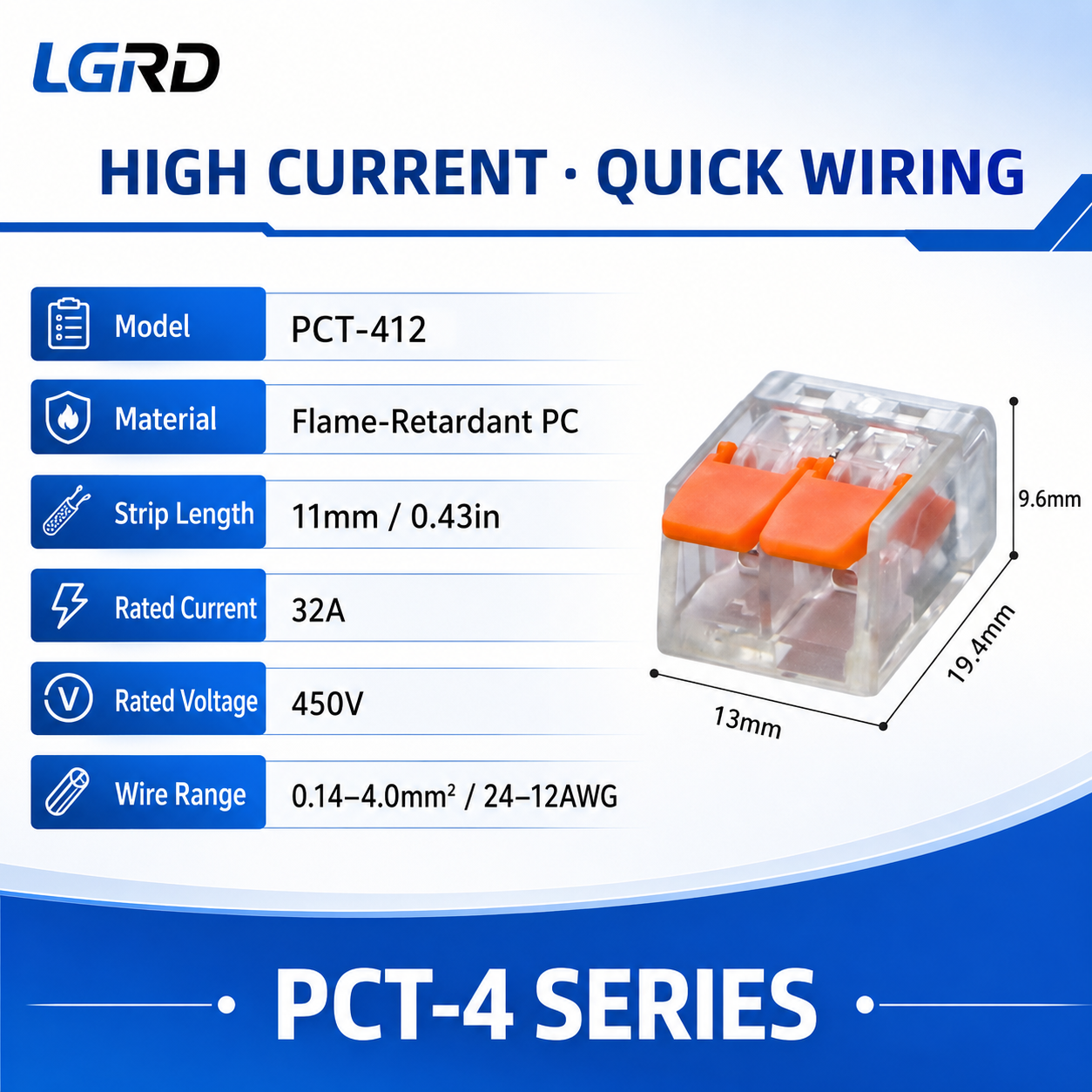PCT-41 Series Lever Quick Connector Terminal