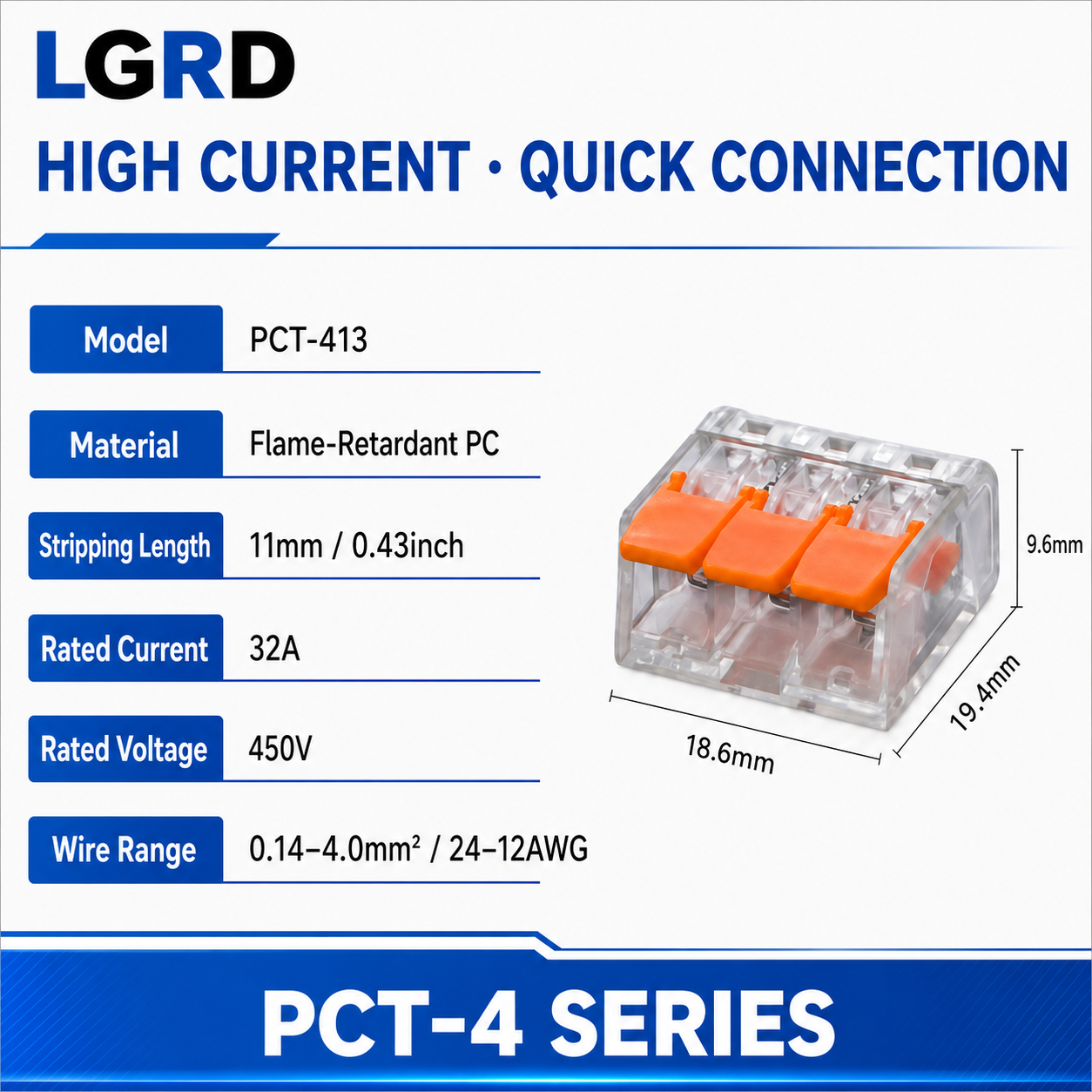 PCT-41 Series Lever Quick Connector Terminal