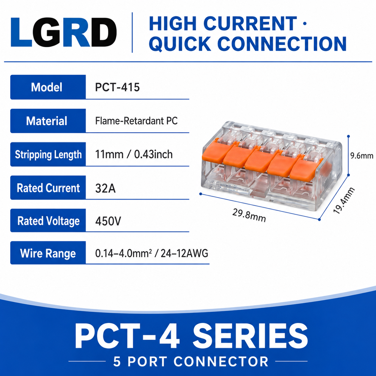 PCT-41 Series Lever Quick Connector Terminal