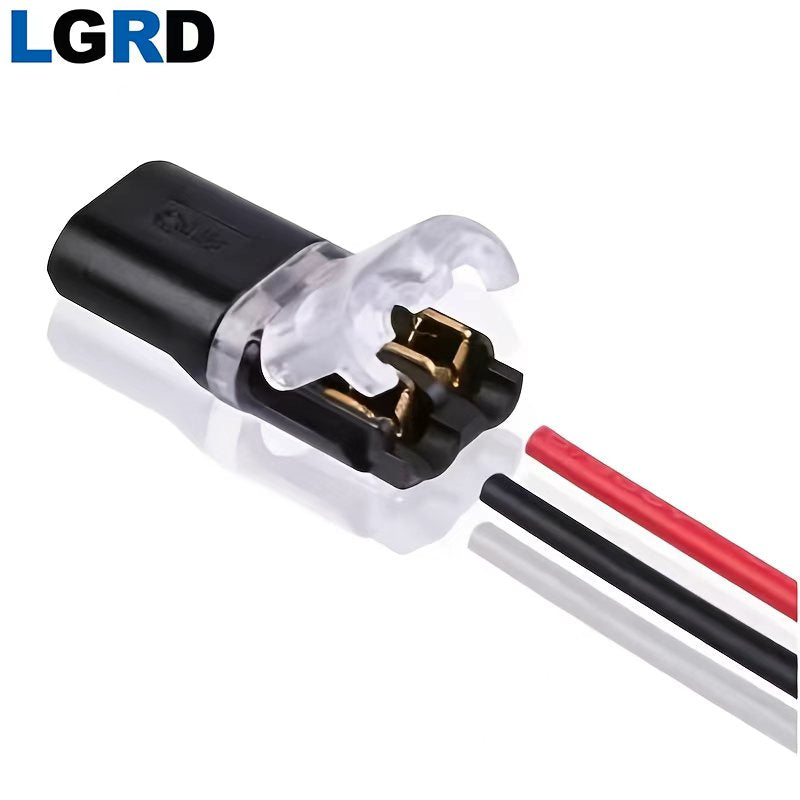 LGRD Plug-In Low Voltage Wire Connectors, No Wire Stripping 2-Wire Quick Disconnect Electrical Connectors for 16-18 AWG, Fast And Secure Connection for Automotive, LED Lights